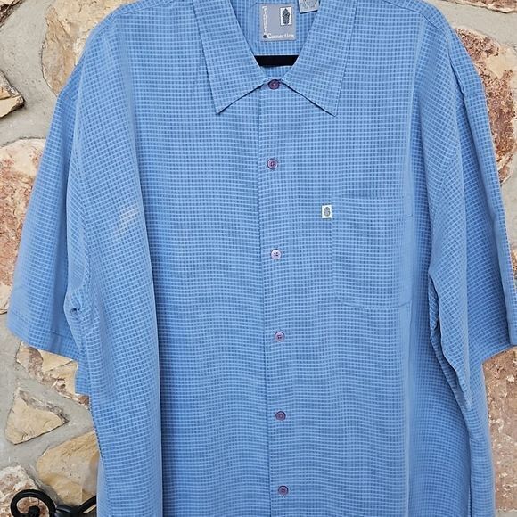 Pineapple Connection Men's Blue and White Short Sleeve Button Down Sz XL - Picture 11 of 12